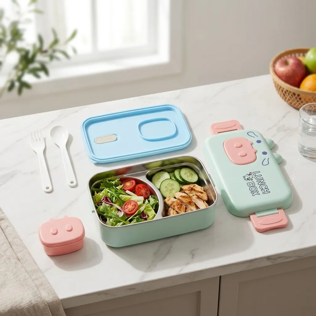 Food Storage With Dividers - Caixa de Almoço Infantil de Aço